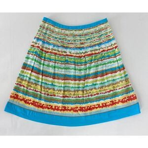 Colorful Skirt Retro Talbots Skirt Stripes Cotton Lined Skirt - Size 8